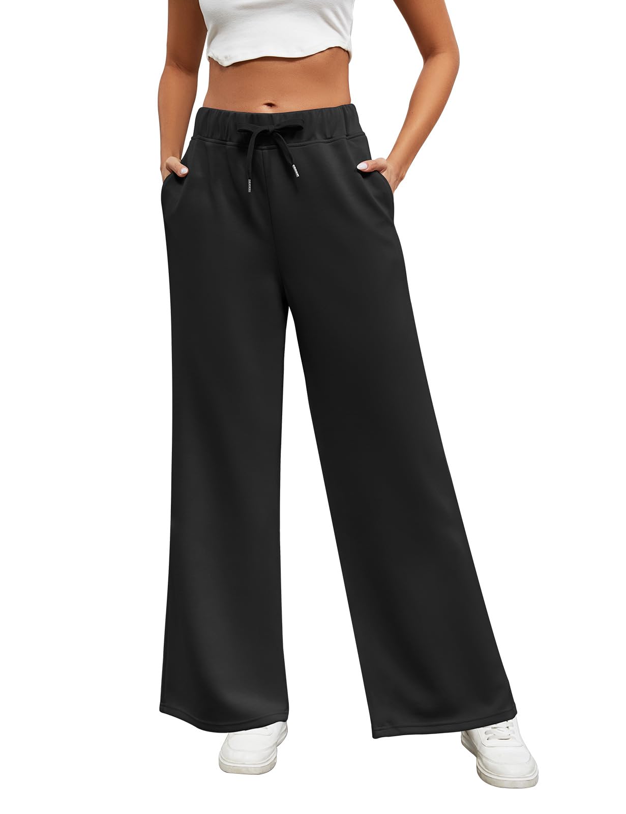 heekpek Women's Wide Leg Joggers Drawstring High Waist Pants